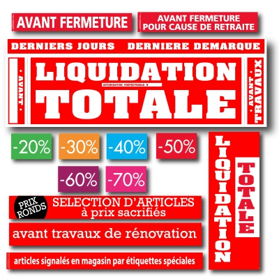 KIT AFFICHES LIQUIDATION TOTALE