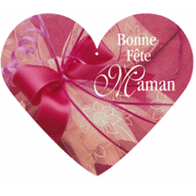 Coeur Bonne fête Maman L26,5 H25 cm