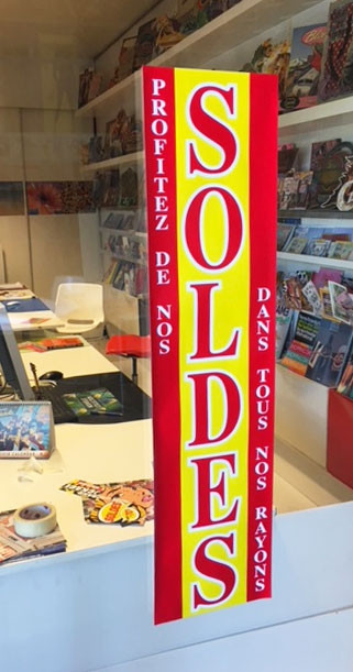 Affiche "SOLDES" L20 H82 cm