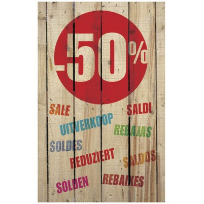 Affiche "-50 %" XXL L120 H170 cm