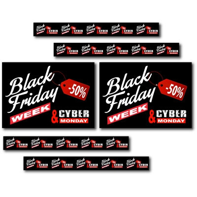 KIT 6 affiches "BLACK FRIDAY"