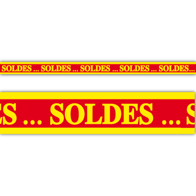 Affiche "SOLDES...SOLDES..." L165 H10 cm