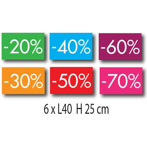 Kit de 6 affiches 20%30%40*50%60%70% L40 H 25