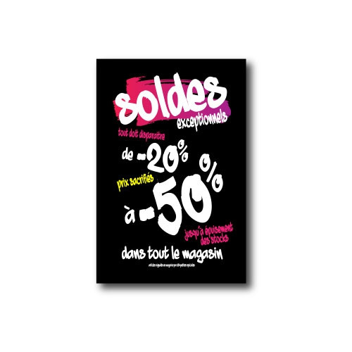 Affiche "SOLDES -50%" L75  H100cm
