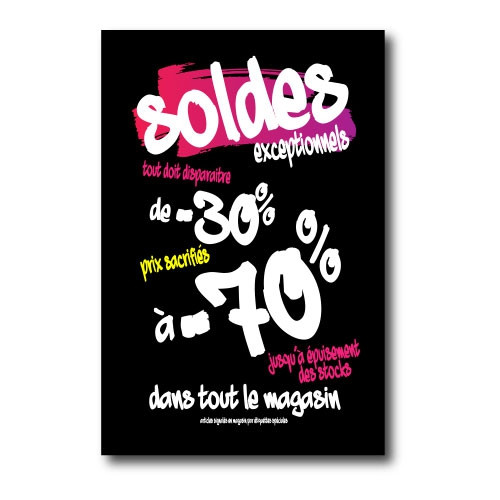 Affiche "SOLDES -70%" L100 H150cm