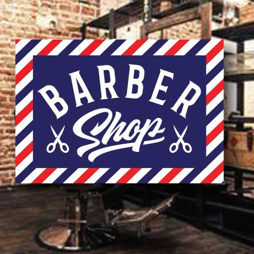 Sticker adhésif BARBER SHOP  L50 H35 cm