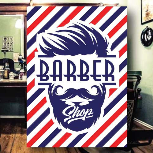 Sticker adhésif BARBER SHOP  L50 H70 cm