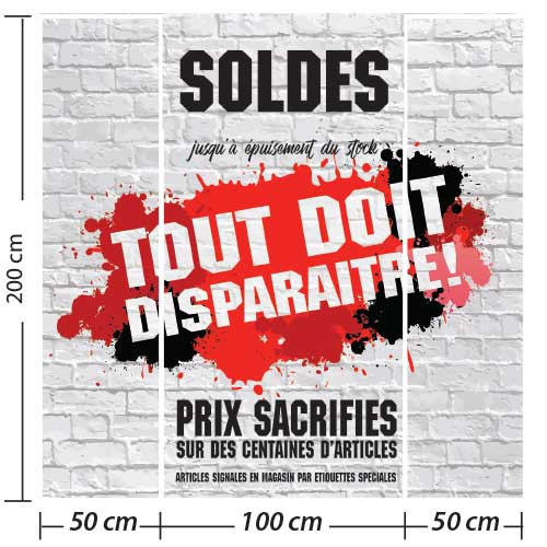 PANO VITRINE SOLDES L200 H 200 cm