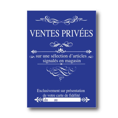 Affiche "VENTES PRIVEES" L50 H70 cm