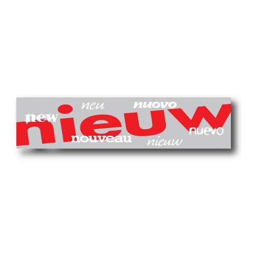 Poster  "NIEUW" L82 H20 cm