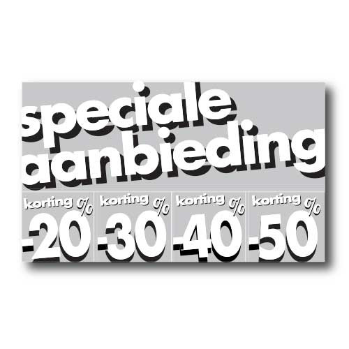 Poster  "SPECIALE AANBIEDING %" L82 H50cm