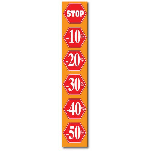 Poster  "STOP-20%,-30%,-40%,-50%" L20  H82cm