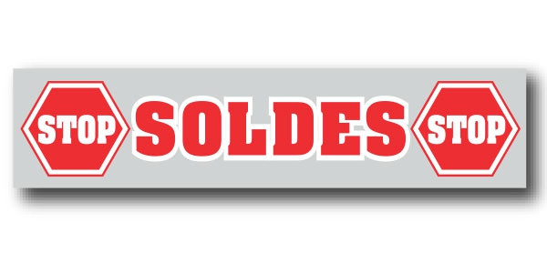 Affiche "SOLDES"  L115 H30 cm