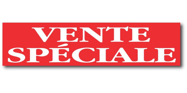 Affiche "VENTE SPECIALE" L82  H20 cm