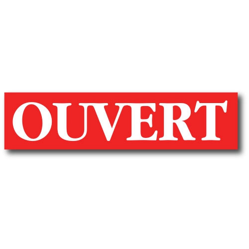 Affiche "OUVERT" L82  H20 cm