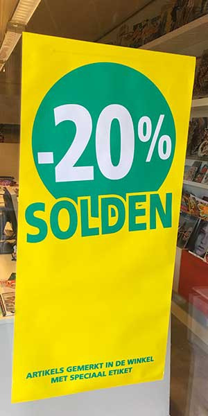 Poster SOLDEN 20%, 115 x 56 cm 