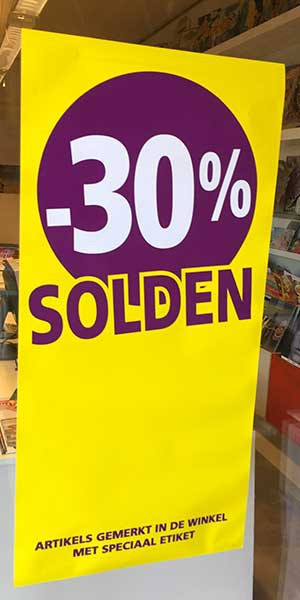 Poster SOLDEN 30%, 115 x 56 cm 