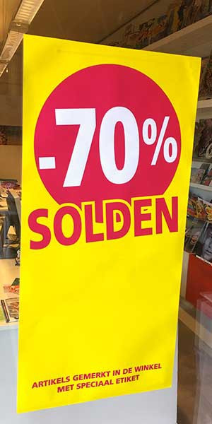 Poster SOLDEN 70%, 115 x 56 cm 