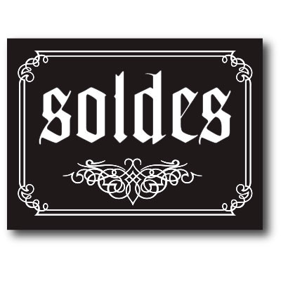 Affiche "SOLDES" baroque L80 H60 cm