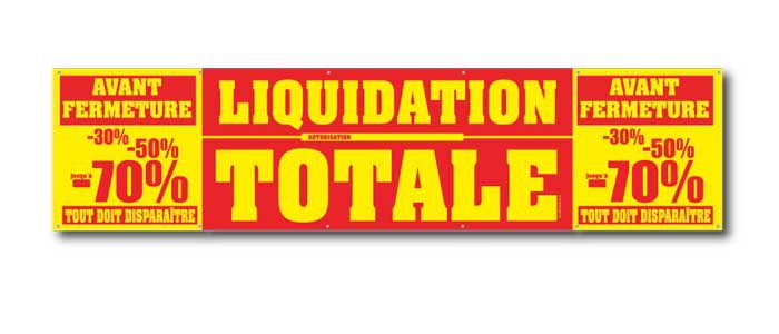 Bâche LIQUIDATION TOTALE L250 H 60 cm