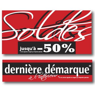 Kit de 2 affiches SOLDES et DERNIERE DEMARQUE