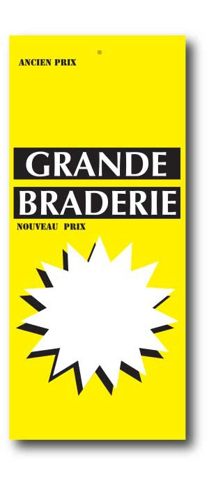 Paquet de 100 étiquettes papier  GRANDE BRADERIE L60 H140 mm