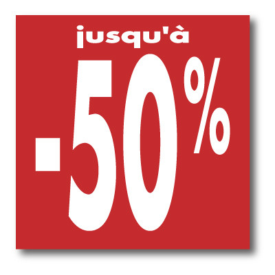 Affiche "Jusqu'à -50 %" XXL L120 H120 cm