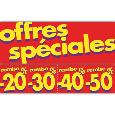 Affiche "OFFRES SPÉC. -20...50%" L86 H50 cm