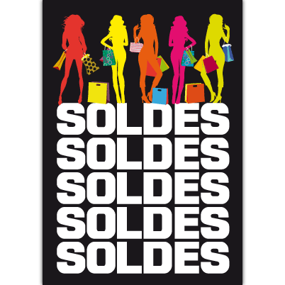 Panneau "SOLDES" L70 H100 cm