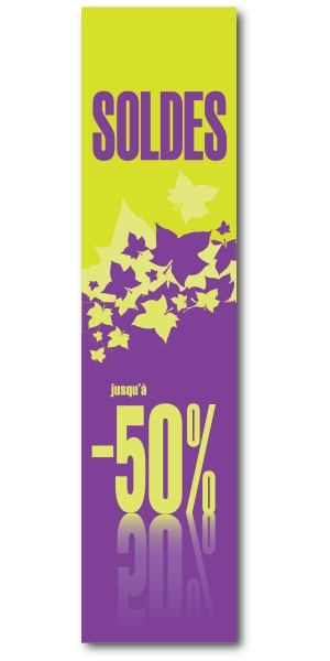 Affiche "JUSQU'A -50%" L40 H168 cm