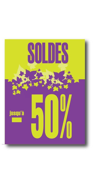 Affiche "JUSQU'A -50%" L60 H80 cm