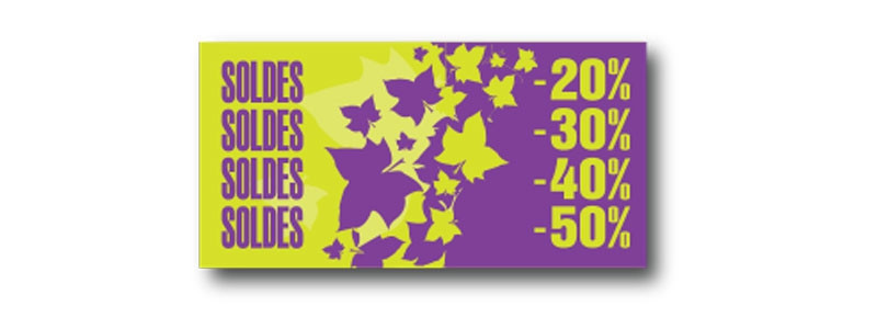 Affiche "SOLDES %" L60 H30 cm