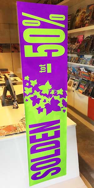 Poster "SOLDEN tot -50%" L115 H30 cm