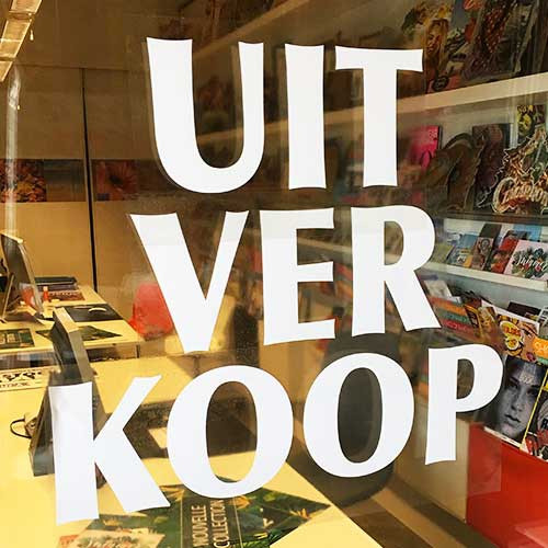 Window cling poster "UITVERKOOP" L140 H25 cm