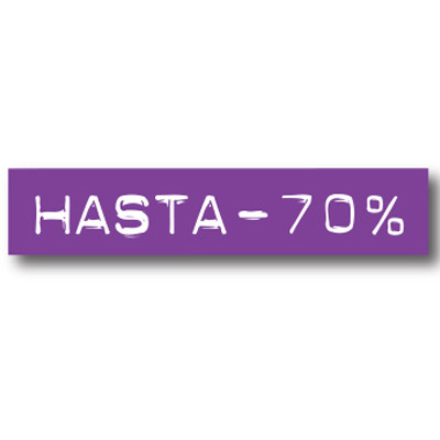Cartel HASTA -70%, 70 x 14 cm 