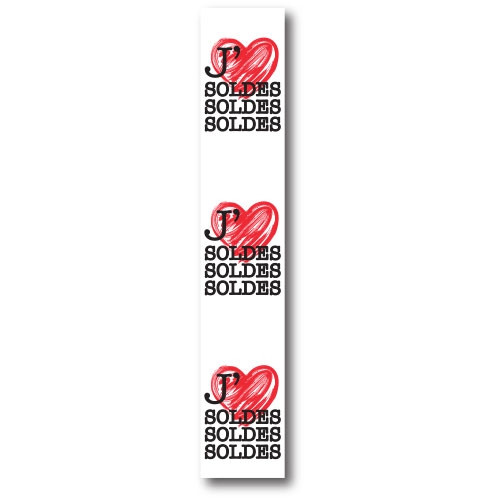 Affiche "J'AIME LES SOLDES" L30 H168 cm