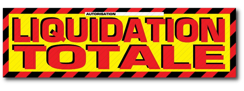 Sticker adhésif "Liquidation totale" L100 H30 cm