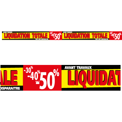 Sticker autocollant "LIQUIDATION" L140 H10 cm