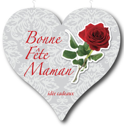 Coeur Bonne Fête Maman L48 H44 cm