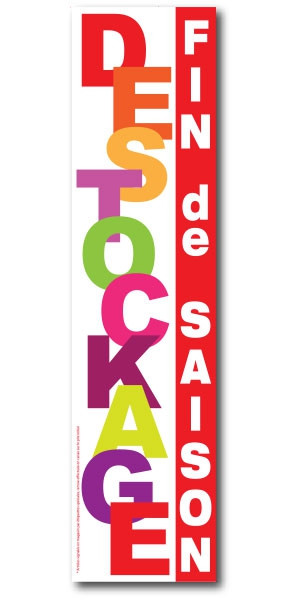 Sticker adhésif "DESTOCKAGE FIN DE SAISON" L25 H100 cm 