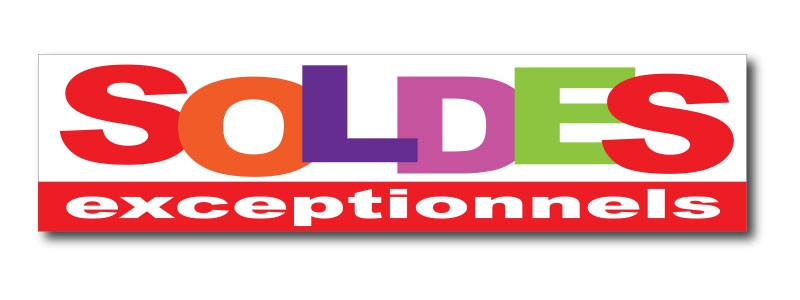 Sticker adhésif "SOLDES EXCEPTIONNELS" L200 H50 cm