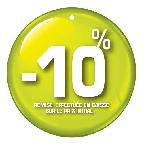 Paquet de 100 étiquettes carton "-10%" L50 H50 mm