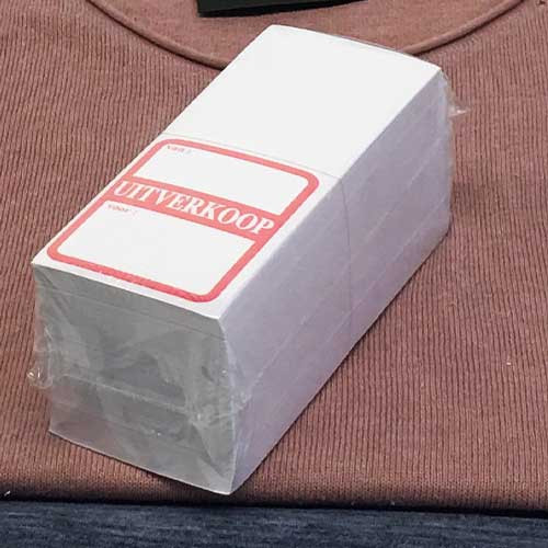 500 stuks paper 80g. L52 H120mm UITVERKOOP