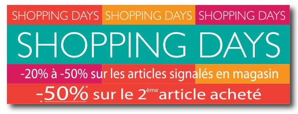 Affiche  SHOPPING DAYS  L100 H35 cm