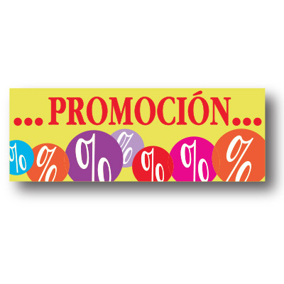 Cartel PROMOCION %, 115 x 40 cm