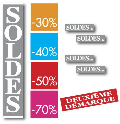 Kit de 10 affiches " SOLDES"