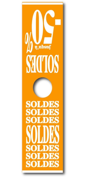 Affiche mannequin "SOLDES" L40 H168 cm