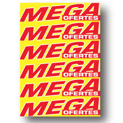 Cartel MEGA OFERTES, L60  H80 cm