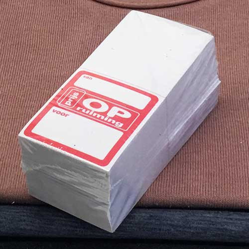 500 stuks paper 80g. L52 H120mm OPRUIMING