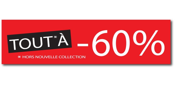 Affiche "TOUT à -60 %" L60 H15 cm